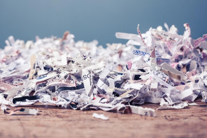 shredded pile of paper