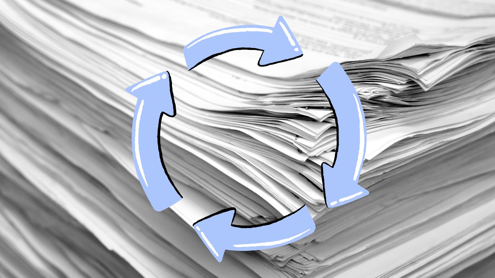 pile of documents with a lifecycle symbol on them