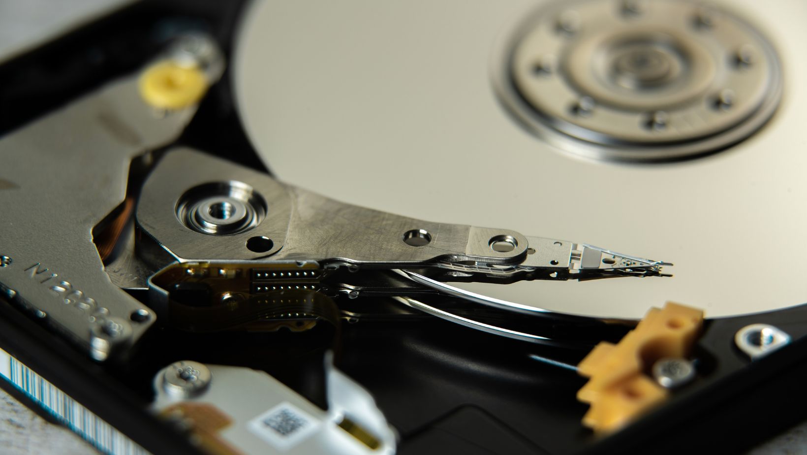 close up of a hard drive